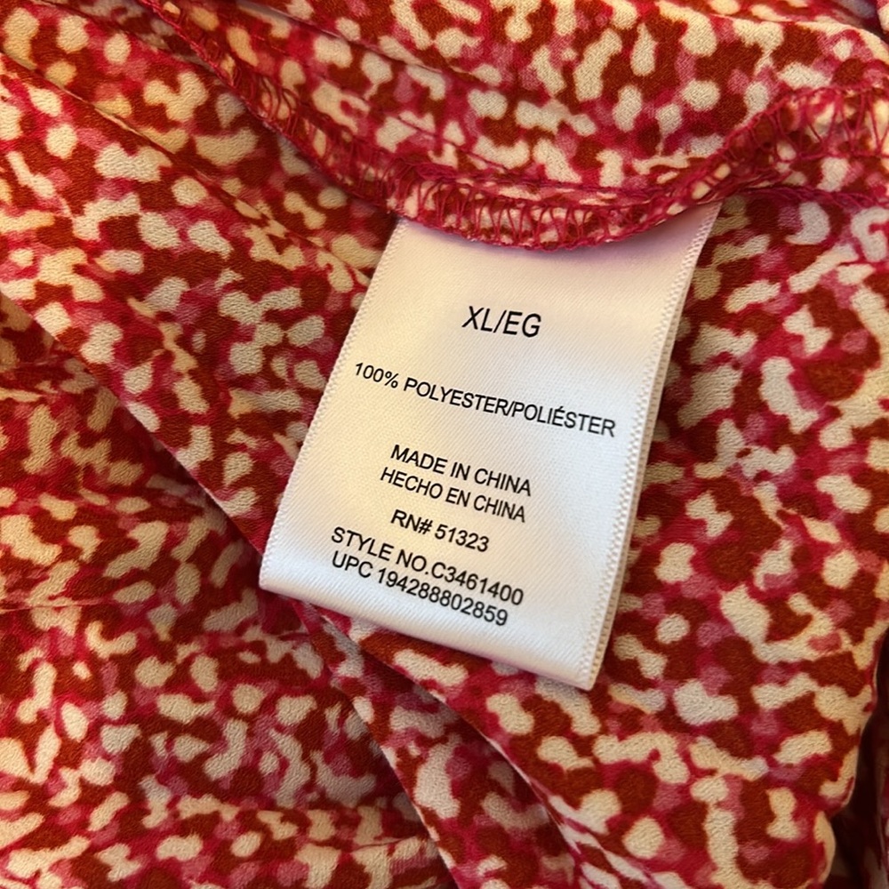 Vince‎ Camuto Pink/Ivory Pleated Floral Midi Skirt Lightweight Feminine Girly XL - Picture 14 of 15